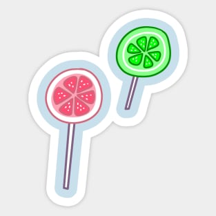 Pink Lemon and Lime Lollipops Sticker